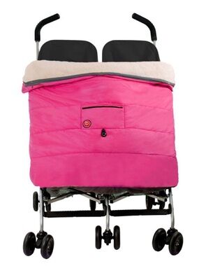 Blue Banana ‘Pink’ Double Stroller Blanket NWT Waterproof Sherpa Thermometer